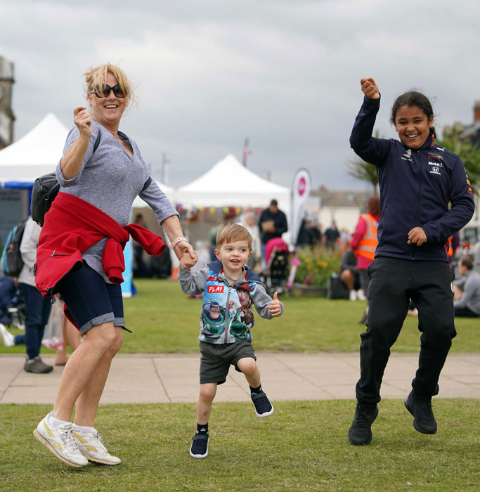 family at festival